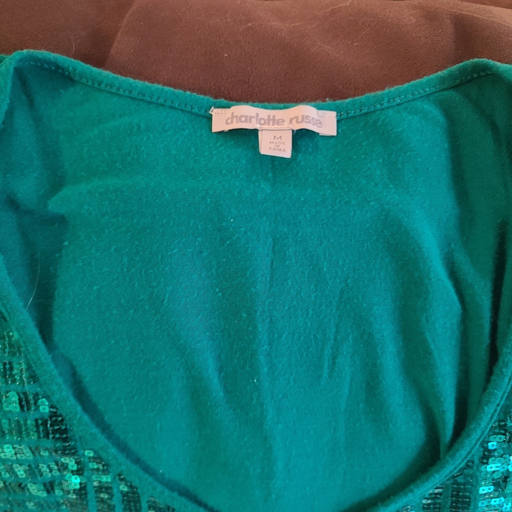 Charlotte Russe Teal Sequin Party Tank - Picture 6 of 6